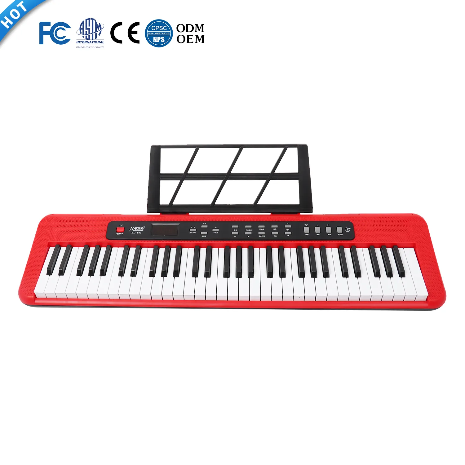 레드 컬러 초보자 피아노 풀 사이즈 61 키 표준 키보드 신디사이저 teclados 악기 판매