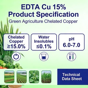 EDTA Cu 15% en Polvo, Cobre Quelatado, Fertilizante Micronutriente Soluble en Agua, Mezclable para Pulverización <span class=keywords><strong>Foliar</strong></span> en Agricultura - Product Image 4