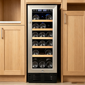 Enfriador de Vino JiuFu con Compresor Pequeño, Control de Temperatura, Acero Inoxidable, Luces LED - Product Image 1