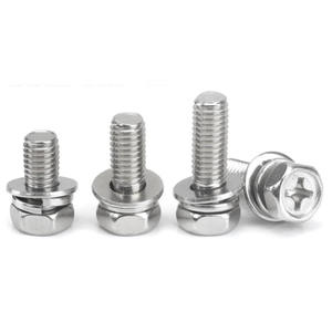 Bullone di Assemblaggio Triplet di Alta Qualità in Acciaio Inox 304 con Testa Esagonale e Attacco Phillips per l'Industria dei Quadri Elettrici - Product Image 4