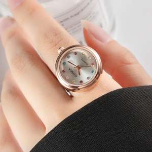 Reloj de anillo influyente Nuevo color diamante INS moda pequeño mini reloj de dedo los estudiantes pueden vivir anillos de reloj impermeables para mujeres - Product Image 4