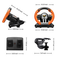 Volante de Carreras INNO V3 con Pedales y Palanca de Cambios, Motores de Doble Vibración Inteligentes para Juegos de Carreras en 360 // Gaming