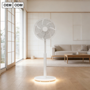 Ventilateur sur pied puissant RUNAL à circulation d'air avec lumière LED, télécommande et alimentation par batterie pour la maison, réglable - Product Image 1