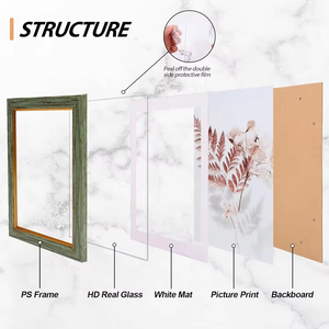 Winfeier Cadre <span class=keywords><strong>photo</strong></span> PS 6x8 pouces avec <span class=keywords><strong>montage</strong></span> mural personnalisé de style simple et moderne pour présentoir de table - Product Image 3