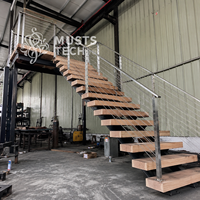Fabricant professionnel, usine directe, taille, couleur et matériau personnalisés, projet hôtelier et résidentiel, escalier sur mesure