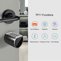 TOPTEQ TP11 Tuya TTlock Serrure à empreinte digitale réglable WiFi BLE Serrure de porte numérique Cylindre intelligent avec clé mécanique