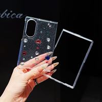 Étui de téléphone de luxe avec paillettes et strass pour Samsung Galaxy Z Fold 8 7 6, chaîne de poignet perlée en cristal, coque pliable ornée de diamants