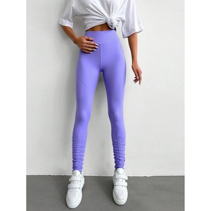 Leggings de sport pour femmes, taille haute, coupe slim, confortables, pantalons de yoga et de fitness avec design spécial pour les orteils, couleur unie - SZ-26 - Product Image 5