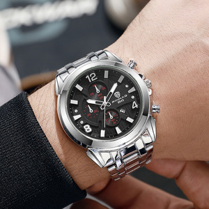 <span class=keywords><strong>Orologio</strong></span> al Quarzo Sportivo <span class=keywords><strong>da</strong></span> Uomo di Alta Gamma con Calendario, Design Raffinato, Cinturino in Lega Grande 45mm, Tre Quadranti - Product Image 2