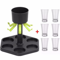 6 Shots bar Accesorios Cerveza Vino Dispensador de licor y soporte Six Glass Cup