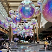 Boule miroir gonflable géante en PVC, colorée, argentée, dorée, rouge, bleue, verte, ballon réfléchissant suspendu pour la décoration de fête