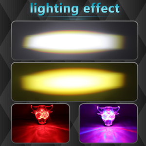 Luces de Motocicleta de Alta Potencia con Forma de Cabeza de Vaca, Lámpara de Trabajo LED de 30w, Luz Auxiliar Blanca Ámbar para Automóvil Universal - Product Image 5