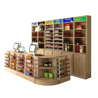 Caisse en bois de supermarché, comptoir de réception, armoire à alcool, magasin de commodité, simple, moderne, combinaison de bar, vitrine