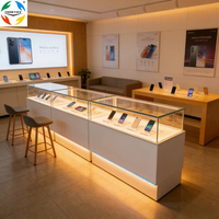 Vitrina Moderna de Lujo para Teléfonos Celulares, con Cerradura, de Vidrio, con Iluminación LED, Diseño Antirrobo, Construcción Resistente, para Comercios de Lujo
