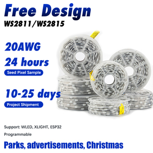 Dây đèn LED Pixel Pebble Pixel 12V 4 chân WS2815, có dây dữ liệu dự phòng, điều khiển từng điểm ảnh riêng biệt, RGB, màu sắc kỳ diệu, đèn dây Giáng sinh - Product Image 1