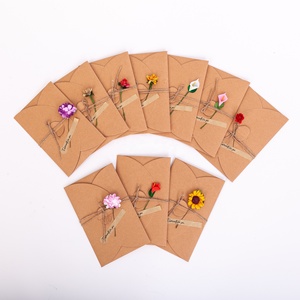 Gran oferta de papel Kraft <span class=keywords><strong>Vintage</strong></span> con flores secas, flores naturales preservadas personalizadas, tarjetas de felicitación para recuerdo de vacaciones, <span class=keywords><strong>cumpleaños</strong></span> - Product Image 6