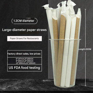 หลอดดูดน้ำแบบใช้แล้วทิ้ง บรรจุภัณฑ์แยกชิ้น ย่อยสลายได้ สำหรับเครื่องดื่ม กาแฟ นม ชา ขนาด 6 8 12 มม. หลอดหนา เกรดอาหาร ทำจากกระดาษ - Product Image 2