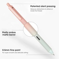 Stylo à encre gel télescopique: encre noire 0.5mm stylo à pointe fine écriture lisse avec seau de couleur dégradé esthétique pour notes de journal