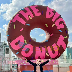 Şişirilebilir Donut Şeklinde Balon Plaj Partisi Fikirleri Reklam İçin Dev Şişirilebilir Dondurma Hamburger Yiyecek Modeli - Product Image 2