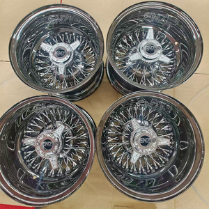 Ruedas de alambre pintadas de negro de 13*7 pulgadas, 14x7, 100 radios rectos, 72 radios rectos, 72 radios cruzados disponibles, ruedas de alambre para lowrider. - Product Image 2