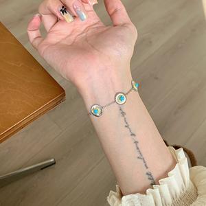 Collier vintage en argent pur S925, style tissu, motif étoile dorée sculptée, luxe, tissage de soie Gula, perles, accessoire de mode - Product Image 5