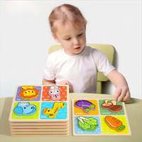 Rompecabezas Educativos de Madera Montessori, Múltiples Estilos, Dibujos Animados, Avanzados, Cuatro en Uno, para Bebés, Niños y Niñas