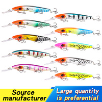 Leurre de pêche à la traîne 23g 186mm, leurre minnow en silicone à longue queue de plongée profonde avec yeux 3D pour la pêche en rivière