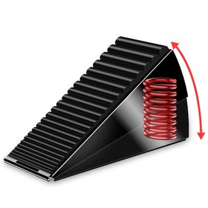 Fermaporta a Cuneo Portatile in Acciaio Inossidabile 304, Resistente, da 3 Pollici, con Molla, Antiscivolo, Regolabile, per Porte in Gomma - Product Image 1