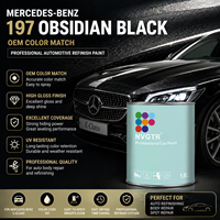 Pintura para Automóviles Benz 197 Obsidian Black Metallic, Pintura de Alta Solidez 2K 1K para Repintado Automotriz, Secado Rápido, Revestimiento de Alto Brillo UN1263 Líquido OEM