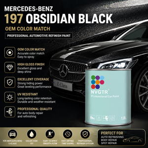 Benz 197 Obsidian Black Metallic Autolak High Solid 2K 1K Autolak voor herlakken Snel Droogende Hoogglans Coating UN1263 Vloeibare OEM - Product Image 1