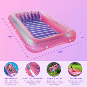 Original Suntan Tub Classic Edition Inflatable <strong>Floating</strong> Lounger Pink Tanning <strong>Pool</strong> Hybrid Lounge Comfort <strong>Pillow</strong> Durable PVC - Product Image 2