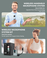 Şarj edilebilir kablosuz mikrofon sistemi PA hoparlör kayıt mikrofonu kulaklık/Stand/yaka mikrofon Bodypack verici alıcı