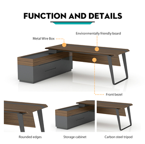 Modern High Quality Convertible Extendable Wooden Panel Executive Commercial Furniture Computer <b>Table</b> <b>Office</b> Desk - Product Image 2
