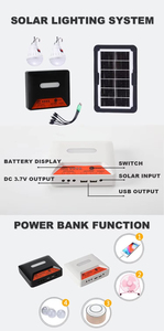 Portable 6V3W Mini Solar Lighting System Kit USB Rechargeable with LED Light Bulbs for Garden or Road Application - Product Image 5