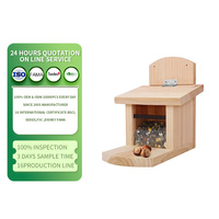 Mangeoires en bois d'extérieur personnalisées avec fenêtres transparentes pour oiseaux et écureuils, adaptées aux cours et aux balcons