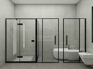 Muebles de Baño Modernos Minimalistas con Estructura de Aluminio y Divisiones de Vidrio - Product Image 5