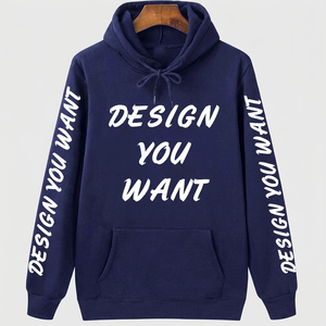 Sweat-shirt à capuche unisexe personnalisé, design sur mesure, impression sur poche avant, coupe ample, polaire en polyester respirant, impression sérigraphique - Product Image 1