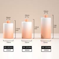 Bouteilles en plastique PET ambré 350ml/400ml/500ml vides pour liquide de lavage des mains, shampoing, lotion, avec pompe pulvérisatrice et impression sérigraphique
