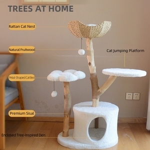 Rascador para Gatos <span class=keywords><strong>con</strong></span> Forma de Flor, Moderno y Lujoso, Torre Grande de Madera para Gatos - Product Image 3
