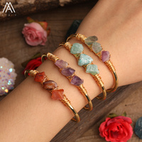 Gioielli da donna con braccialetti curativi con cristalli grezzi, bracciale aperto, perline Chip, pietra naturale, regali migliori