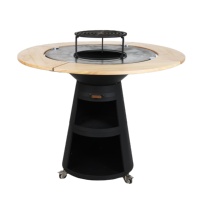 Plancha ronde en acier de haute qualité pour extérieur, jardin, chauffée au bois, cuisson à 360 degrés avec barbecue pour foyer