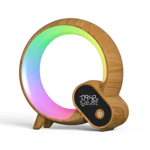 App Control White Noise Machine Lever du soleil Réveil avec BT Haut-parleur Horloge Numérique Date Température Smart RGB lumière Table Clo