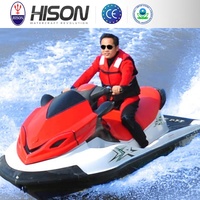 Bateau à moteur économique Hison 1400cc en fibre de verre/moteur Jetski 4 temps motomarine avec 3 places Wave Boat Jet Ski