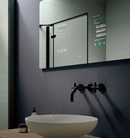 MIRROH.AI Miroir Magique de Salle de Bain Moderne, Miroir TV Android avec Écran Tactile Intégré, Bluetooth, Wifi, YouTube, 1000 mm x 700 mm
