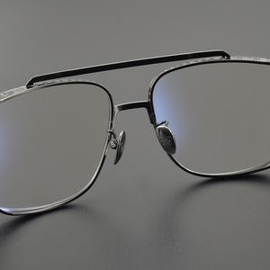CH8012 Nouvelles Lunettes de vue carrées en acier inoxydable, de qualité supérieure, noires marbrées, élégantes, pour myopie - Product Image 4