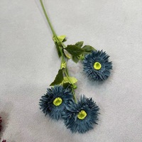 Tiges de fleurs de chrysanthème artificielles en soie, 3 têtes, fausses fleurs artisanales, longue durée, pour la maison, la Saint-Valentin, Thanksgiving