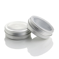 Pot en aluminium argenté avec fenêtre, pot rond en aluminium personnalisé avec fenêtre transparente