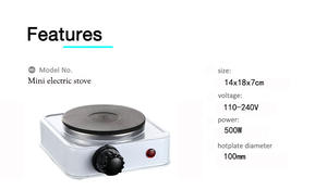 Placa caliente eléctrica de 500W de Venta caliente, 110-240V, ventas directas de fábrica, <span class=keywords><strong>precio</strong></span> bajo, alta calidad - Product Image 5