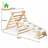 Cadre d'escalade en bois pliant intérieur pour tout-petits avec rampe Montessori Gym Structure de jeu et pour Pikler Triangle Set pour enfants