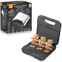Machine à sandwich RAF R.209 10 en 1, 800W, plaques en aluminium antiadhésives à double face, chaleur uniforme pour sandwich, gaufres, steak, beignets